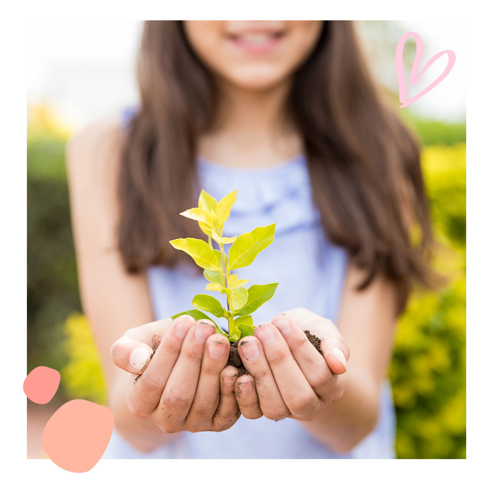 girl with seedlings