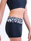 Side view of cheer shorts black and white